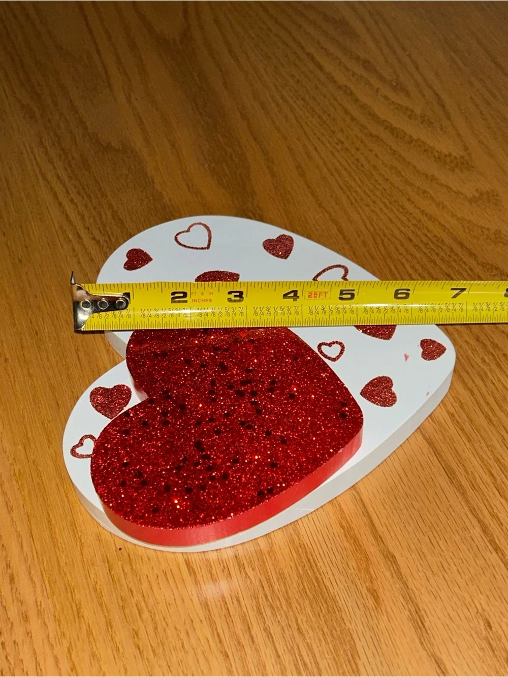 Hobby Lobby Red Glitter Heart Table Accent